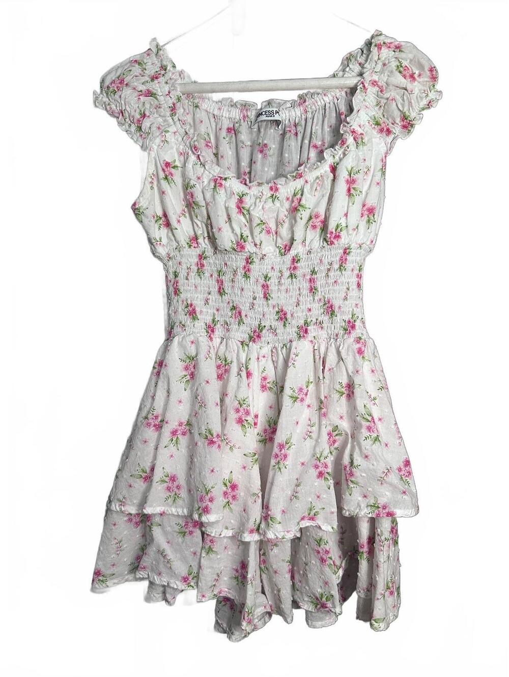 Princess Polly The Love Galore Romper White Floral Playsuit Size 4